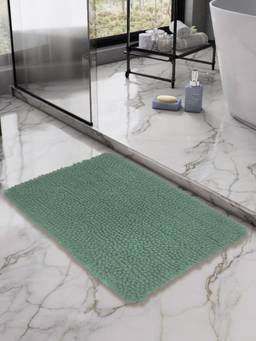 BIANCA - Green Thick Shaggy Anti Slip Bath Mat