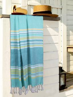 BIANCA - Blue Ultra Soft Turkish Hammam Towel