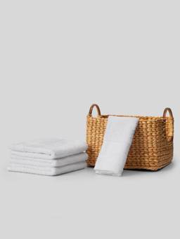 KOPA - White Quick Dry 100% Cotton Soft Terry Face Towel (Pack of 4)
