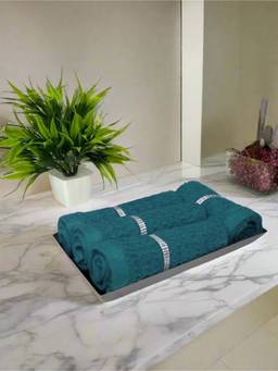 BIANCA - Teal Extra Plush Turkish Terry Face Towel (Pack of 4)