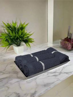 BIANCA - Grey Extra Plush Turkish Terry Face Towel (Pack of 4)