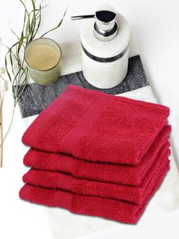 BIANCA - Red Ultra Soft Zero Twist 100% Cotton Towel (Pack of 4)