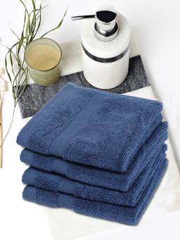 BIANCA - Navy Blue Ultra Soft Zero Twist 100% Cotton Towel (Pack of 4)