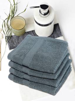 BIANCA - Grey Ultra Soft Zero Twist 100% Cotton Towel (Pack of 4)