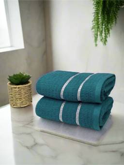 BIANCA - Teal Extra Plush Turkish Terry Hand Towel (Pack of 2)