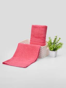 KOPA - Pink Quick Dry 100% Cotton Soft Terry Hand Towel (Pack of 2)