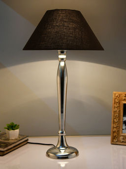 Homesake - Royal Ovoid Chrome Lamp Black Shade