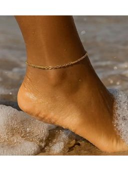 Arvino - Textured Link Bar 92.5 Sterling Silver Anklet