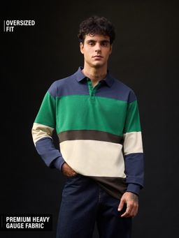 The Souled Store - Multi-Color Oversized Rugby Polo: Tribeca Pollen Men Rugby Polo T-Shirt