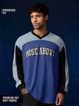 The Souled Store - Blue Oversized Jersey: Urban Frost Men Oversized T-shirt