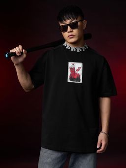 The Souled Store - Black Official Daredevil: Never Done Men Oversized T-shirt