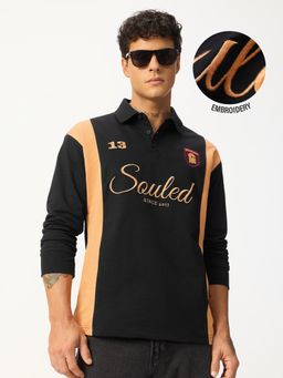 The Souled Store - Black Souled Originals: Classic Men Rugby Polo T-Shirt