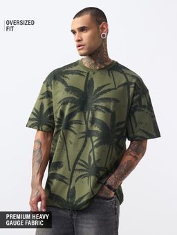 The Souled Store - Olive Tss Originals: Tropics Men Oversized T-Shirt