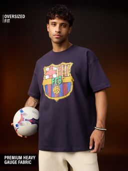 The Souled Store - Purple Official Fcb: Blaugrana Men Oversized T-shirt