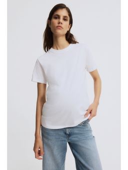 H&M - Women White Mama Cotton T-Shirt