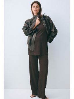 H&M - Women Brown Mama 2-Piece Textured Jersey Set