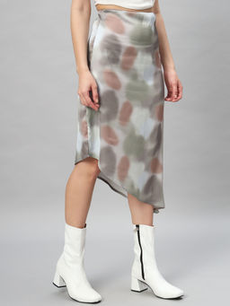 BROOWL - Womens Grey Asymetric Skirt