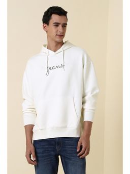 Allen Solly - Mens White Full Sleeves Casual Hoodie