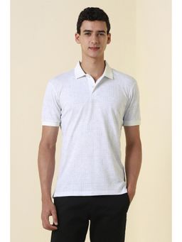 Allen Solly - Mens White Print Polo T-Shirt