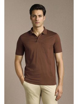 Louis Philippe - Mens Brown Print Polo T-Shirt