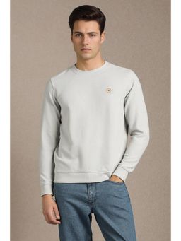 Louis Philippe - Mens Casual Grey Textured Sweatshirt