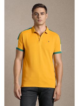 Louis Philippe - Mens Yellow Solid Polo T-Shirt