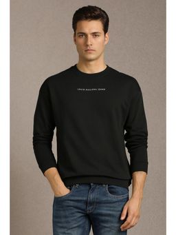 Louis Philippe - Mens Casual Black Solid Sweatshirt