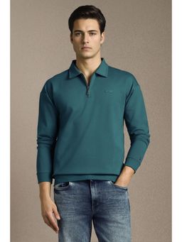Louis Philippe - Mens Casual Blue Solid Sweatshirt