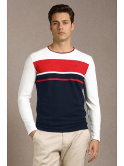 Louis Philippe - Mens Multi-Color Print Crew Neck T-Shirt