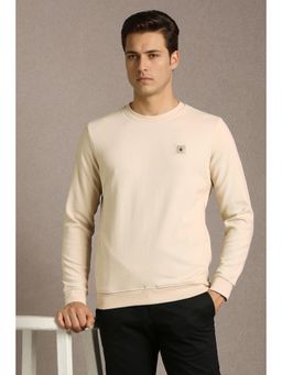 Louis Philippe - Mens Casual Beige Textured Sweatshirt