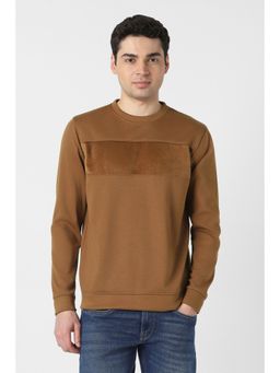 Peter England - Mens Brown Solid Sweatshirt