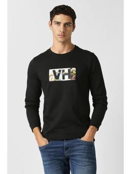 Van Heusen - Mens Black Graphic Print Sweatshirt
