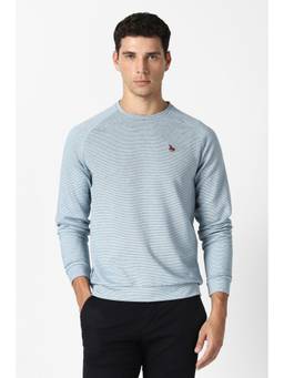 Van Heusen - Mens Light Blue Stripes Sweatshirt