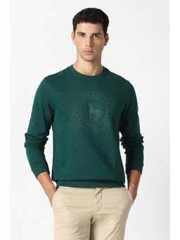 Van Heusen - Mens Green Graphic Print Sweatshirt