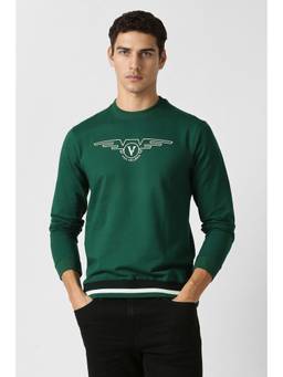 Van Heusen - Mens Green Graphic Print Sweatshirt