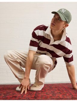 American Eagle - Mens Maroon Ae Rugby Polo T-Shirt