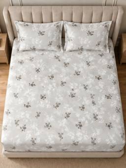 Sleeping Owls - 100% Soft Cotton Elegance 300Tc Super King Bedsheet With Pillow Cover