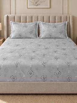 Sleeping Owls - 100% Soft Cotton Elegance 300Tc Super King Bedsheet With Pillow Cover