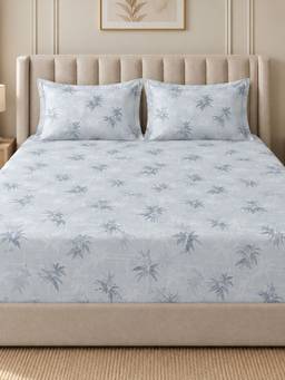 Sleeping Owls - 100% Soft Cotton Elegance 300Tc Super King Bedsheet With Pillow Cover