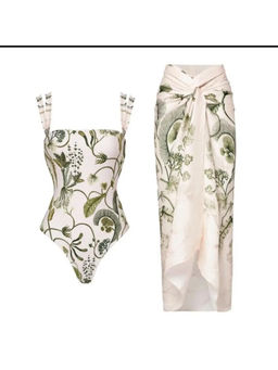 MISS MOSA BY AKANKSHA - Women White Aralia Swimsuit with Sarong