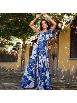 MISS MOSA BY AKANKSHA - Women Blue Arica Swimsuit with Skirt