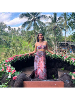 MISS MOSA BY AKANKSHA - Women Multi-Color Celestial Swimsuit with Skirt