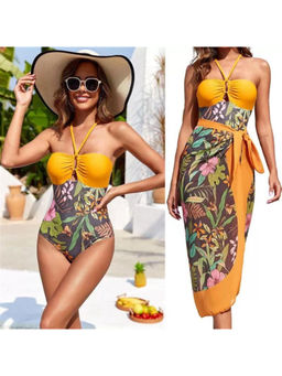 MISS MOSA BY AKANKSHA - Women Multi-Color Hodor One Piece Swimsuit with Skirt