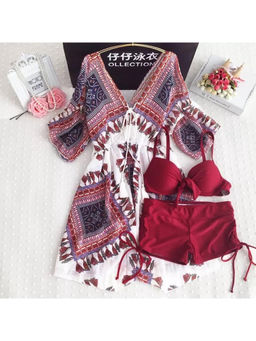 MISS MOSA BY AKANKSHA - Women Multi-Color Millie Bikini Top with Panty & Cover-Up