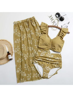 MISS MOSA BY AKANKSHA - Women Green Mykonos Bikini Top with Panty & Skirt