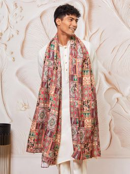 Vastramay - Cream Solid Silk Blend Kurta With Dupatta