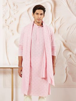 Vastramay - Pink Chikankari Silk Kurta With Dupatta