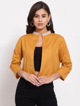 Style Quotient - Women Camel Brown Crop Shrug