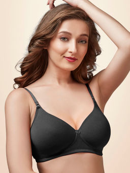 Trylo - Annie Women Detachable Strap Non Wired Padded Bra - Black
