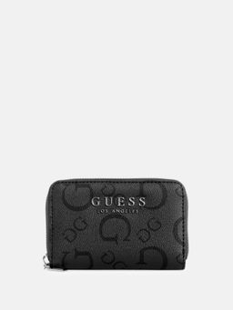 Guess - Charcoal Grey Printed Saffron Zip Around Wallet
